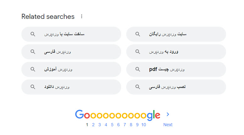 تحقیق کلمات کلیدی با بخش Related Searches گوگل