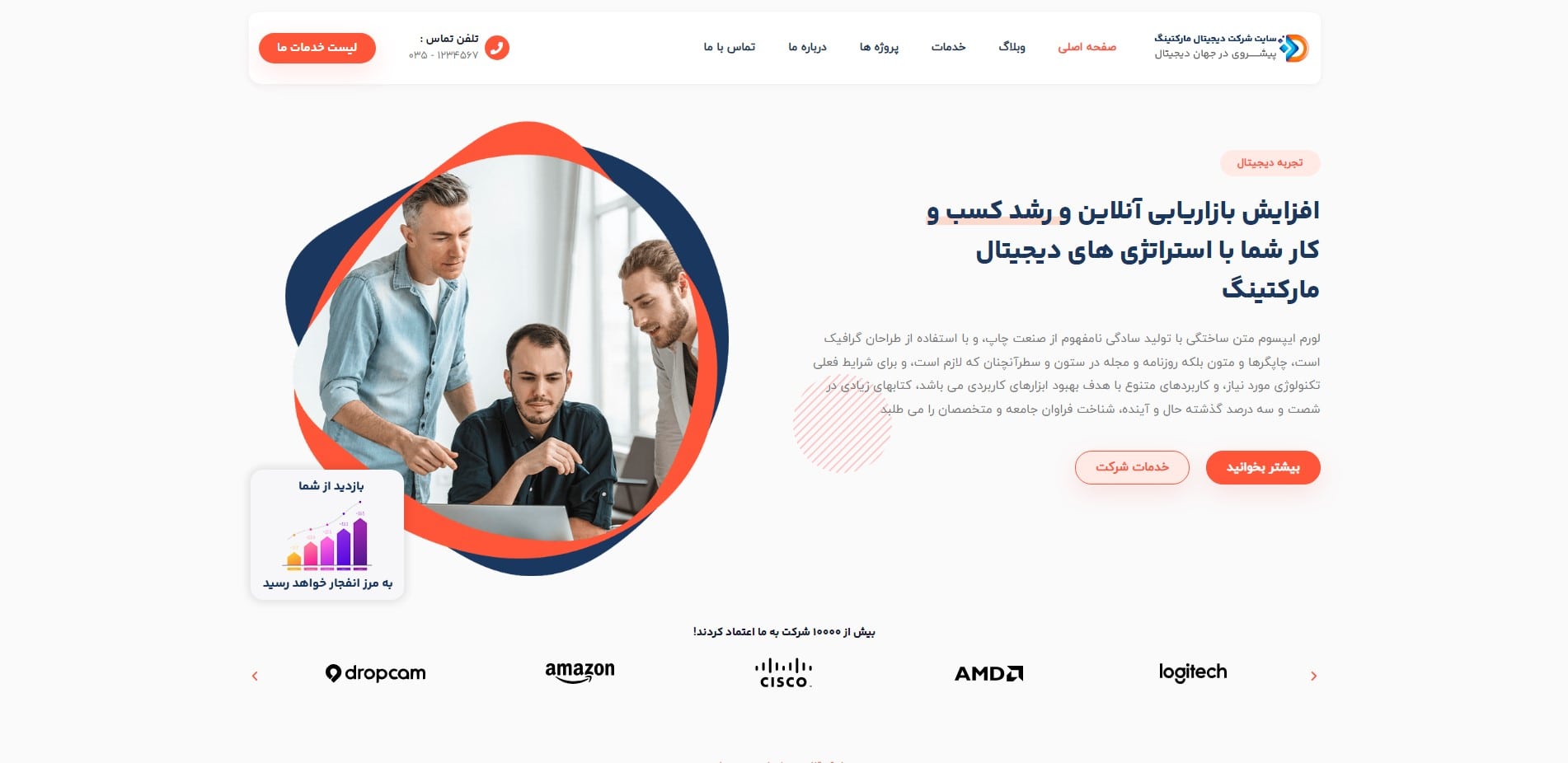 سایت آماده شرکتی دیجیتال مارکتینگ