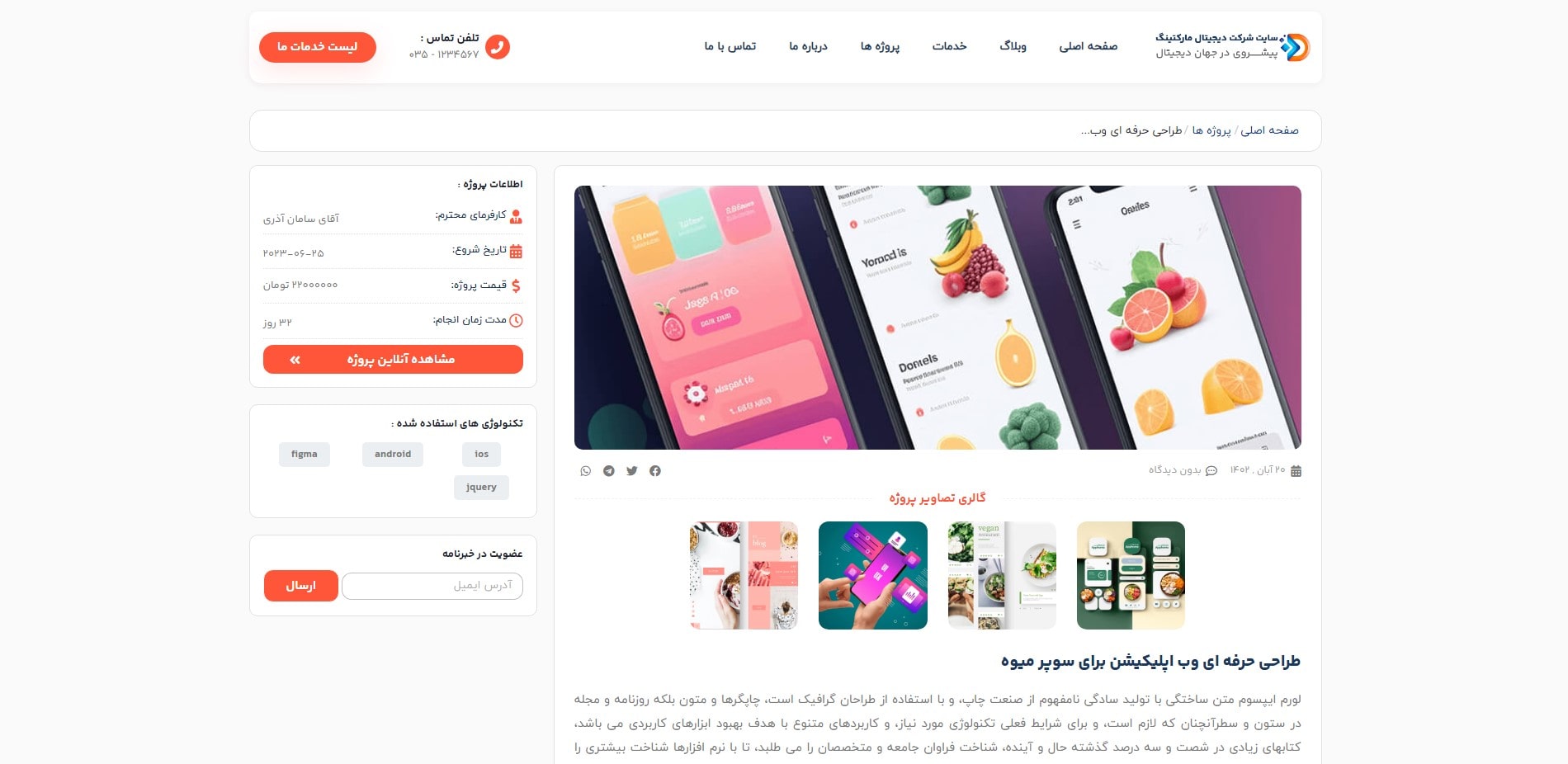 سایت آماده شرکتی دیجیتال مارکتینگ