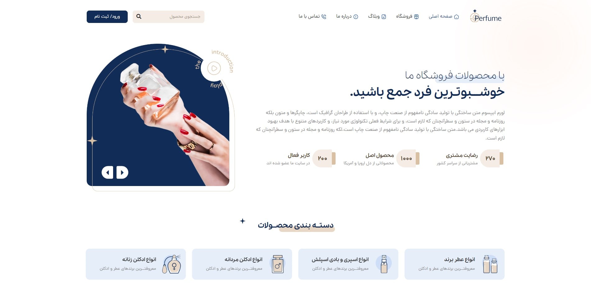 سایت آماده فروشگاه عطر و ادکلن