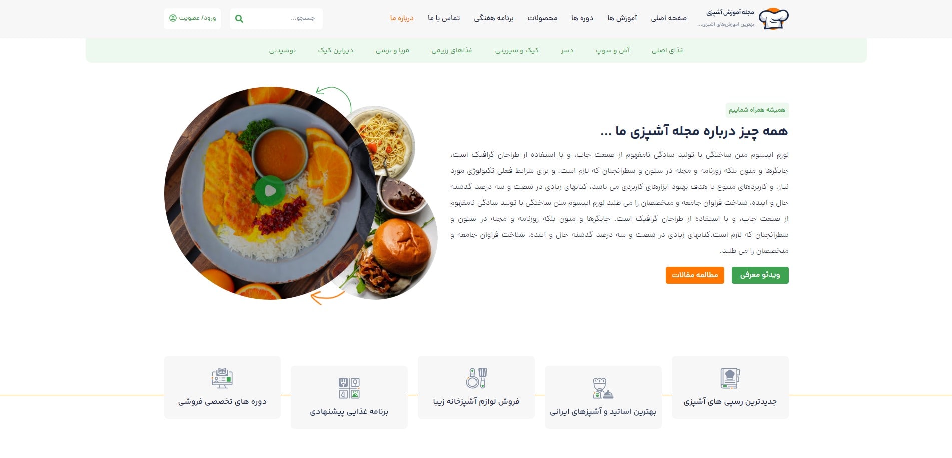 سایت آماده مجله آشپزی