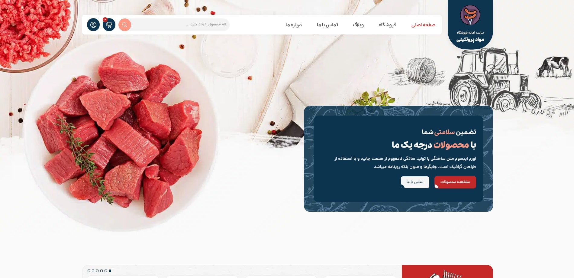 سایت آماده فروشگاه موارد پروتئینی