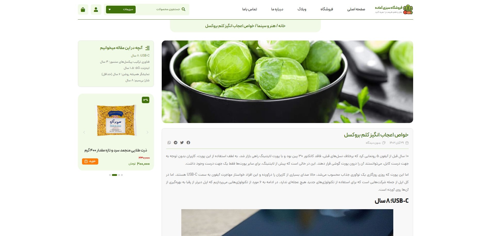 سایت آماده فروشگاه سبزی و صیفی جات