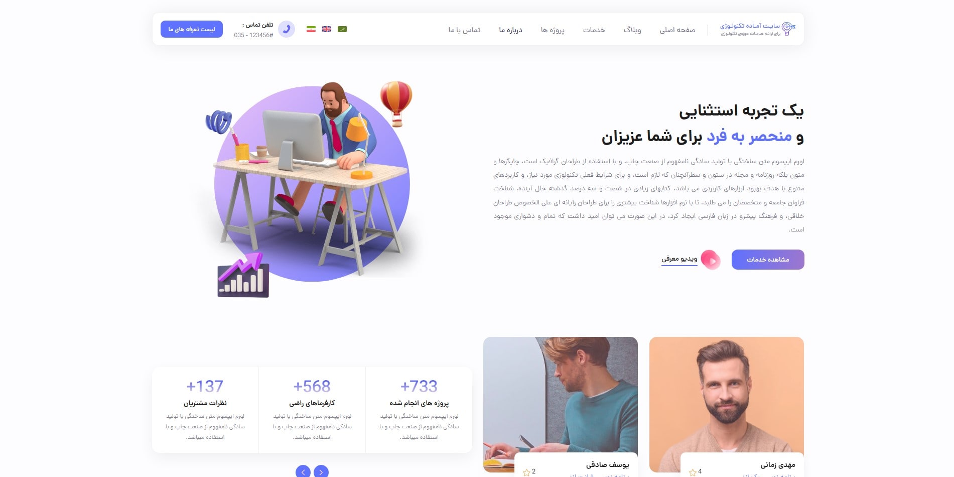 سایت آماده چند زبانه شرکت فناوری و تکنولوژی