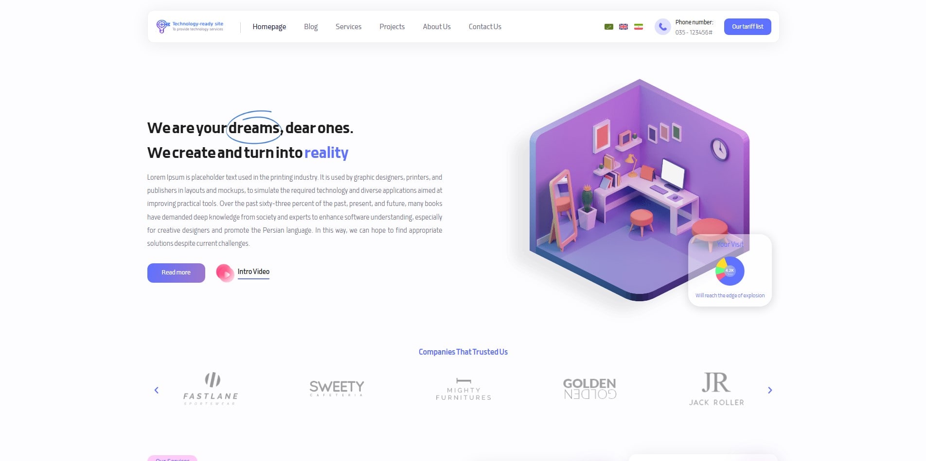 سایت آماده چند زبانه شرکت فناوری و تکنولوژی