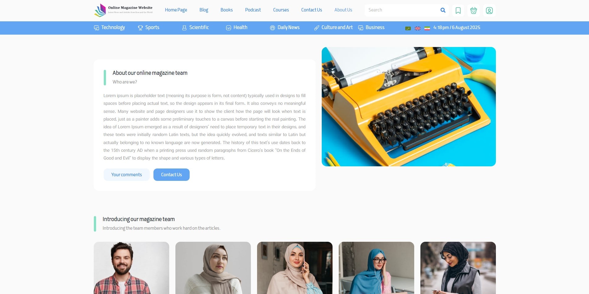 سایت آماده چند زبانه مجله ای