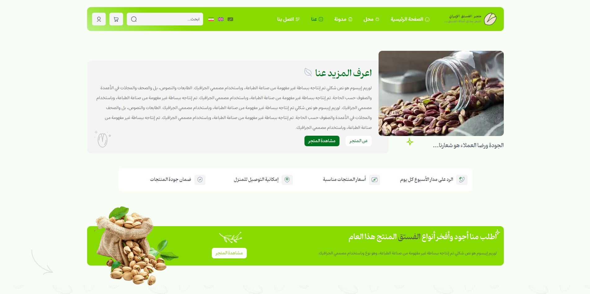 سایت آماده چند زبانه فروشگاه پسته